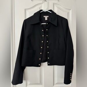 H&M Black Buttoned Women's Jacket Size S